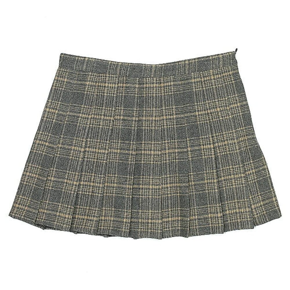 Pleated Plaid Mini Skirt